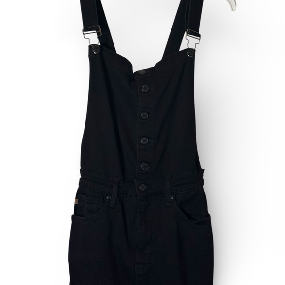 Judy Blue Pants - Judy Blue Tummy Control Retro Flare Black Overalls Denim Jumpsuit Size Large